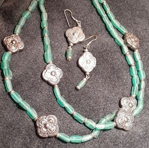 Ethnic necklace & earrings, vintage